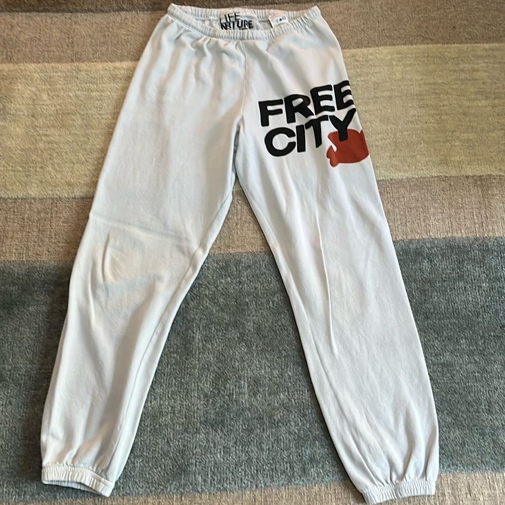 Free City Women’s Cotton Logo Light Gray/Taupe Sweatpants